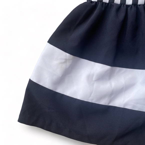 Bonnie Jean Navy & White Striped Dress - Size 2T - Picture 3 of 5